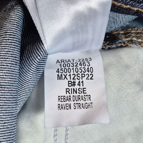 NWOT Ariat Rebar DuraStretch Mid-Rise Straight Leg Work Jeans Blue Denim 26X34 - Picture 4 of 12